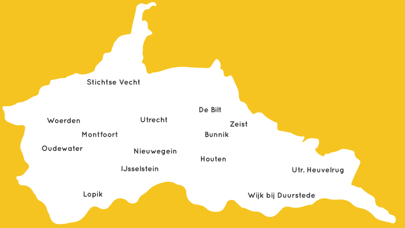 Gebiedskaart regio Utrecht Zuidwest